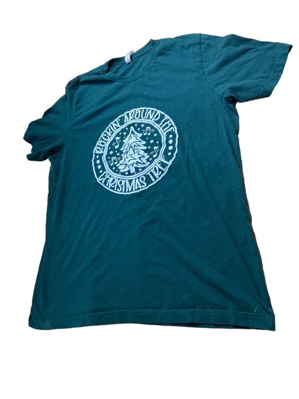 Bella Canvas Rockin Around Christmas Tree Tee 2XL Green Cozy Holiday Graphic